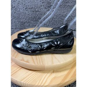 Waldlaufer Shoes Hesima Maya Flats Womens Sz 6 Wide Black Leather Slip On Loafer